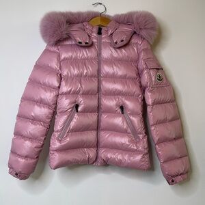 Moncler Kids' Bady Water Resistant Down Puffer Coat w Genuine Fox Fur Trim 10Y